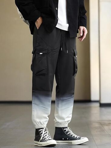 Men's Cargo Joggers with Drawstring & Pockets, Casual Streetwear Sweatpants for Everyday Comfort in Saudi Arabia