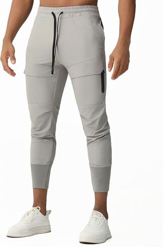 Men's Joggers for Sport,Gym Athletic Pants with Zipper Pockets,Track Pants Lightweight for Workout Travel Training Running in Saudi Arabia