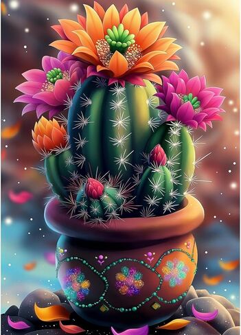 HEIBAGO Diamond Painting Kits for Adults, 5D Lamp Diamond Art Kit for Beginners, DIY Full Drill Flower Gem Painting, Paint with Round Diamonds Painting Packs for Home Wall Decor 12x16inch in Kuwait