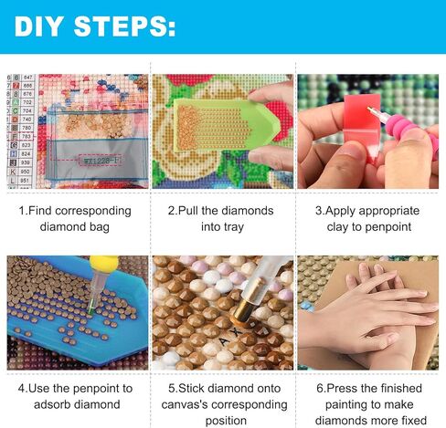 HEIBAGO Diamond Painting Kits for Adults, 5D Lamp Diamond Art Kit for Beginners, DIY Full Drill Flower Gem Painting, Paint with Round Diamonds Painting Packs for Home Wall Decor 12x16inch in Kuwait