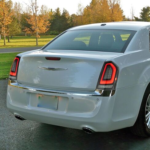 VLAND LED Tail Lights For 2011-2014 Chrysler 300 with Sequential Signals and Startup Animation Rear Lamps Assembly, Driver side & Passenger side, Red & Smoked Lens Style in Saudi Arabia