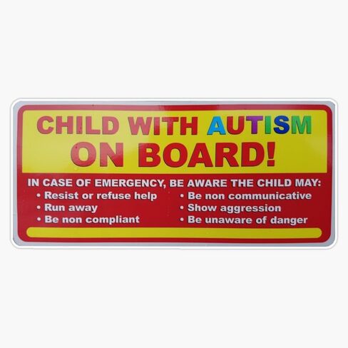 Child with Autism On Board Heavy Duty Car Magnet Vehicle Bumper Sign Removable 5" in Saudi Arabia