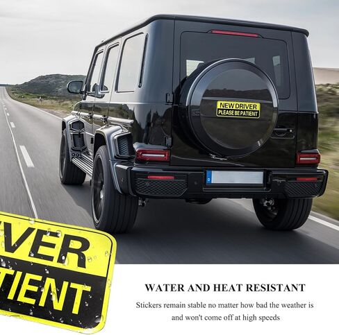 4PCS New Driver Magnet for Car, 10"x3.5" Funny Magnetic Signs with 4.7" Round Novice Driver Sticker, Reflective Safety Warning Sign Reusable Bumper Magnets for Student Drivers in Kuwait