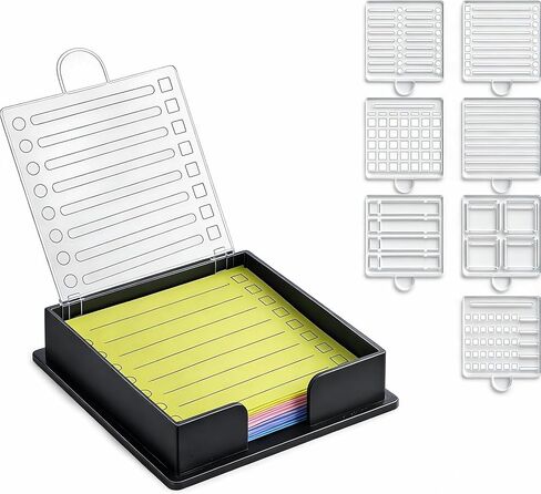 BESARME Sticky Note Holder 3x3 Sticky Note Stencil with 7 Template, Sticky Note Stencil and Holder Note Dispenser for Desk Home Office in Saudi Arabia