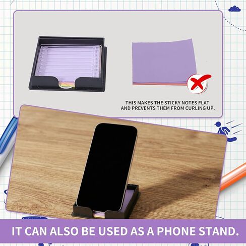 BESARME Sticky Note Holder 3x3 Sticky Note Stencil with 7 Template, Sticky Note Stencil and Holder Note Dispenser for Desk Home Office in Saudi Arabia