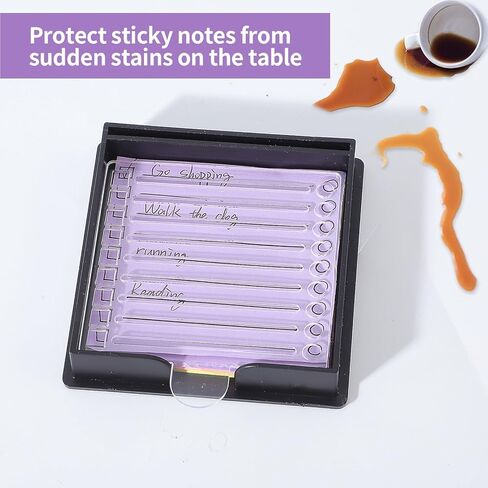 BESARME Sticky Note Holder 3x3 Sticky Note Stencil with 7 Template, Sticky Note Stencil and Holder Note Dispenser for Desk Home Office in Saudi Arabia