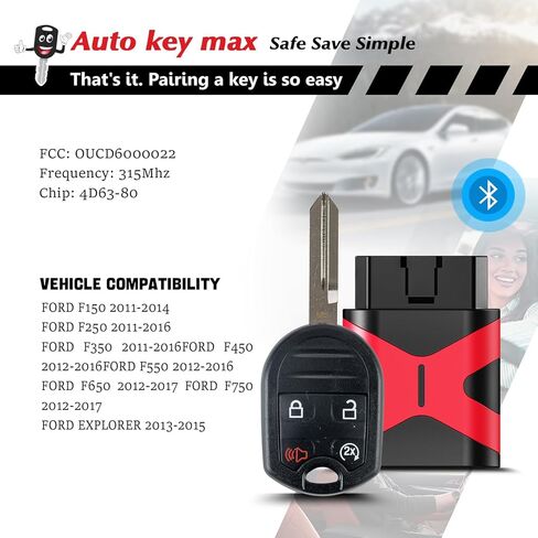 قاعدة مفاتيح قابلة للبرمجة، مفاتيح سيارة بديلة ومجموعة مبرمج DIY لـ 2011-2015 Ford F150 F250 F350 Fusion Explorer Fiesta Remote Star CWTWB1U793 in Saudi Arabia