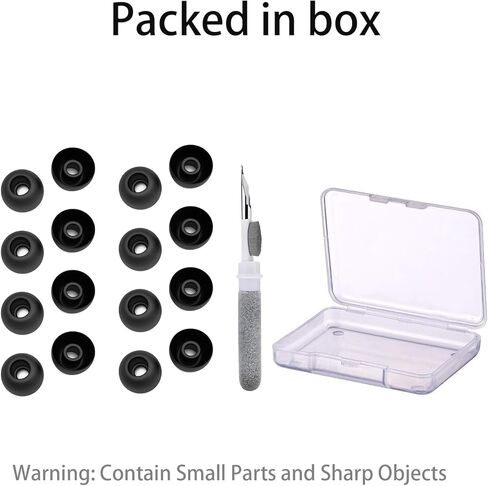 8 أزواج من وسادات الأذن البديلة من السيليكون المتوافقة مع جهاز Sony WI C100، تناسب الحافظة، مع مجموعة تنظيف 3 في 1، XS in Kuwait