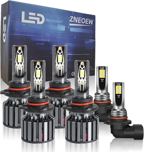 Fit For Ford Explorer (2002 2003 2004 2005) bulbs,9005 9006 High Low Beam and 9145 Fog Light bulbs Combo kit, 6000K White light, 30000LM 500% Brightnes Bulbs, with Fan, Plug n Play, pack of 6 in Kuwait