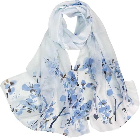 Xyueanlo Women's Chiffon Scarf Lightweight Scarves Fashion Elegant Floral Print Scarfs Shawls in Saudi Arabia