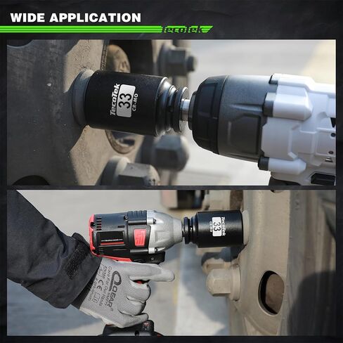 مجموعة مقابس صدمية عميقة 1/2 بوصة ذات 6 نقاط، مجموعة مقابس صدمات لمحور المغزل العميق 11 قطعة، Cr-Mo، 27 مم - 41 مم in Kuwait