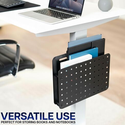VIVO Steel Clamp-on Desk Leg Laptop Mount Holder, 14 x 11 inch Magnetic Peg Board, Desk Accessory Organizer, Black, Mount-LHS1 in Saudi Arabia