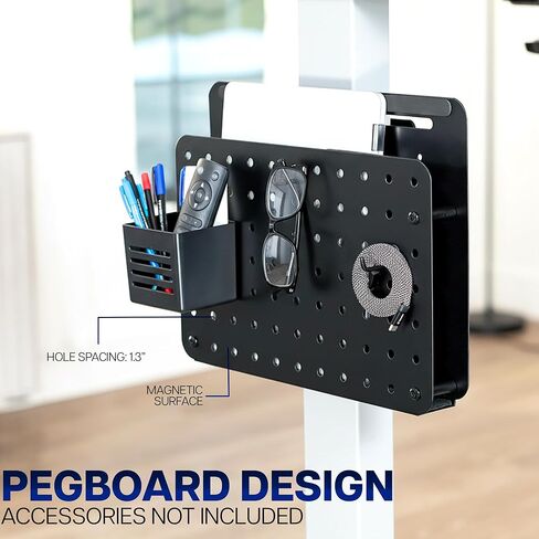 VIVO Steel Clamp-on Desk Leg Laptop Mount Holder, 14 x 11 inch Magnetic Peg Board, Desk Accessory Organizer, Black, Mount-LHS1 in Saudi Arabia