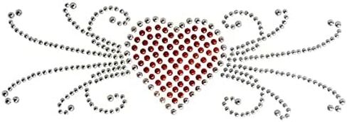 Black Skull Cap with Red Heart and Swirls Rhinestud - American Made Embellished Classic Skull Cap Doo Rag Do Rag Headwrap - Made in USA! in Kuwait