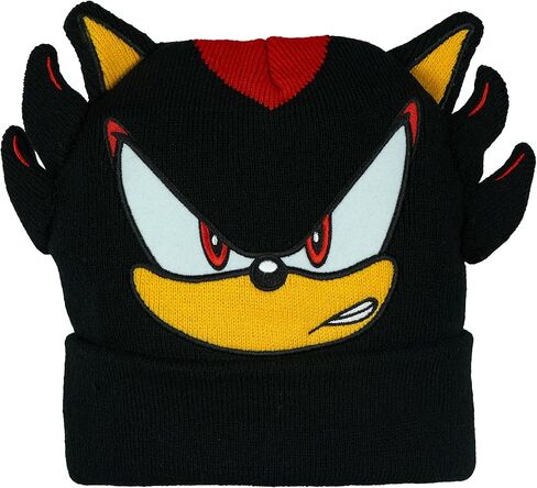 AI ACCESSORY INNOVATIONS Sonic The Hedgehog Beanie Shadow Character 3D Ears Quills Embroidered Cuff Knitted Cap Hat Warm Winter for Men Women Black in Saudi Arabia