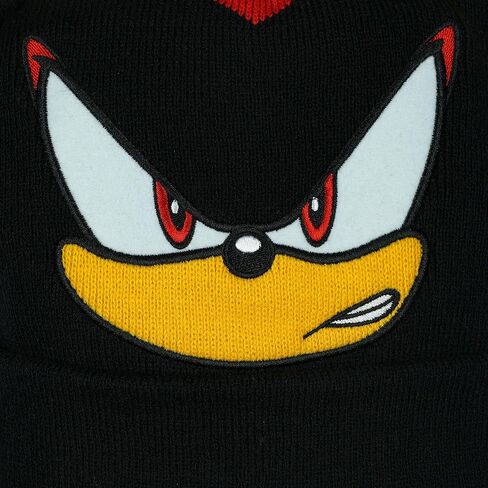 AI ACCESSORY INNOVATIONS Sonic The Hedgehog Beanie Shadow Character 3D Ears Quills Embroidered Cuff Knitted Cap Hat Warm Winter for Men Women Black in Saudi Arabia