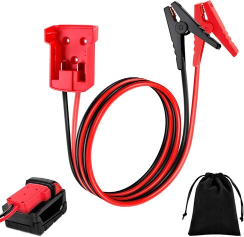 Jump Starter Cables for Milwaukee M18 18V Battery, 2ft 8AWG Silicone Booster Cable with Alligator Clips, Jump Start Car Truck RV and Charge Tools, 392°F/200°C Heat Resistant in Saudi Arabia