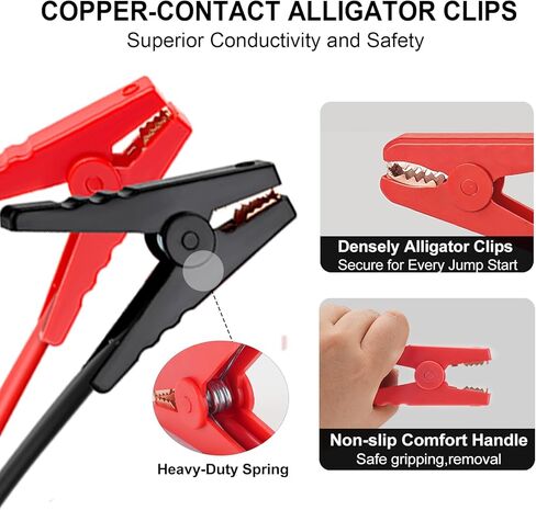 Jump Starter Cables for Milwaukee M18 18V Battery, 2ft 8AWG Silicone Booster Cable with Alligator Clips, Jump Start Car Truck RV and Charge Tools, 392°F/200°C Heat Resistant in Saudi Arabia
