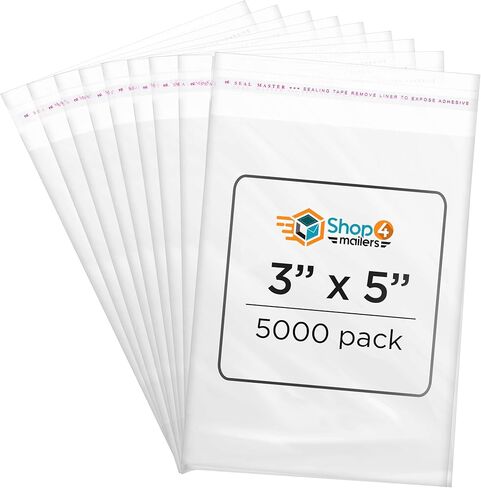 Shop4Mailers 4x6 inches Cellophane Clear Resealable Self Seal Gift Bags for 4X6 Prints, Photographs, Treat, Baked Goods, Candy, Cookie (5000 Pack) in Saudi Arabia