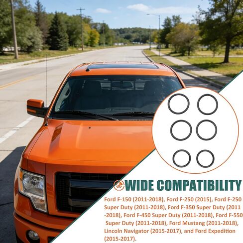 مجموعة من 6 قطع من خرطوم الرادياتير 926-168 على شكل حرف O لـ 2011-2018 Ford F-150 5.0L & Mustang، خرطوم الرادياتير وختم أنبوب التبريد على شكل حرف T، يستبدل DR3Z-8566-A وBC3Z-8590-F in Kuwait