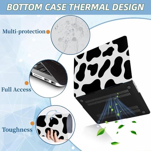 Shell Compatible for MacBook Air 15 inch 2025-2023 Years Model A3114 A2941 A3241 with M3/ M2 Chip and Liquid Retina Display, Laptop Case & Computer Sleeve & Keyboard Skin, Milk Cow Print in Saudi Arabia