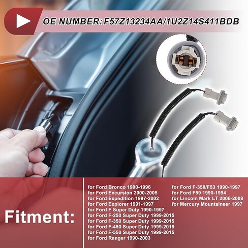 لوحة ترخيص ضوء المقبس الأسلاك لفورد برونكو 1990-1996 رقم F57Z13234AA/1U2Z14S411BDB المصباح الكهربي موصل ضفيرة تسخير in Saudi Arabia