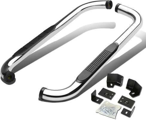 Auto Dynasty 3 Inches Side Step Nerf Bar Running Board Compatible with Jeep Wrangler 87-06, Stainless Steel, Polished Chrome in Saudi Arabia