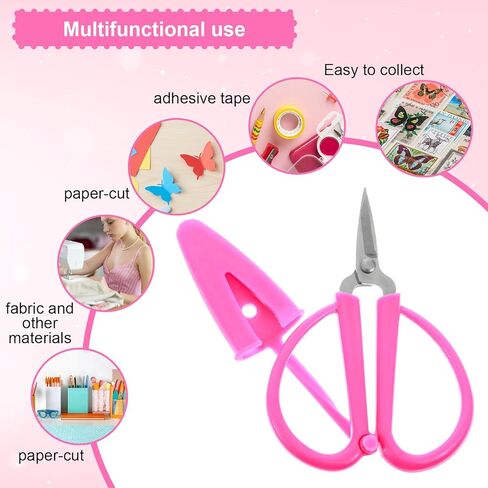 4 Pcs Small Craft Scissors, 2.56" Mini Scissors with Protective Cover, Tiny Scissors, Small Scissors All Purpose for Travel Scrapbooking Crafts Sewing Embroidery DIY(4 Colors) in Saudi Arabia