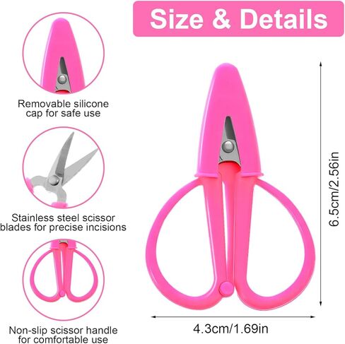 4 Pcs Small Craft Scissors, 2.56" Mini Scissors with Protective Cover, Tiny Scissors, Small Scissors All Purpose for Travel Scrapbooking Crafts Sewing Embroidery DIY(4 Colors) in Saudi Arabia