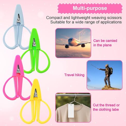 4 Pcs Small Craft Scissors, 2.56" Mini Scissors with Protective Cover, Tiny Scissors, Small Scissors All Purpose for Travel Scrapbooking Crafts Sewing Embroidery DIY(4 Colors) in Saudi Arabia