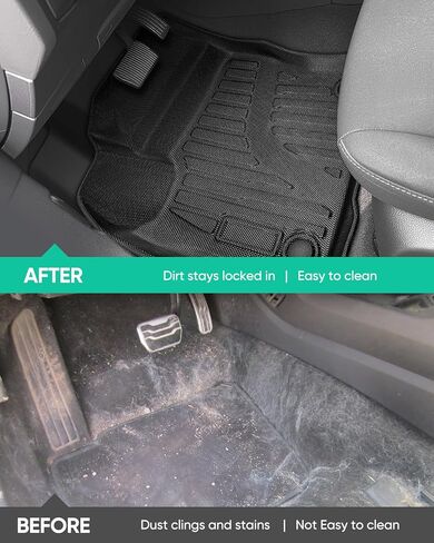 سجادات أرضية DiffCar® لسيارة Ford Focus 2012–2018 سيدان (ليست لـ RS)، سجادات أرضية سيارة مطاطية تناسب جميع الأحوال الجوية وبطانة شحن للتركيز، غير قابلة للانزلاق، سهلة التنظيف، 4 قطع بطانات أرضية كاملة التغطية in Saudi Arabia