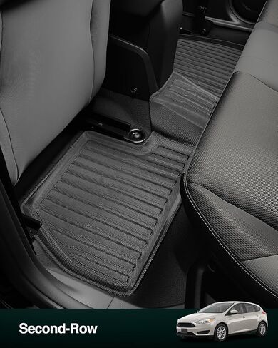 سجادات أرضية DiffCar® لسيارة Ford Focus 2012–2018 سيدان (ليست لـ RS)، سجادات أرضية سيارة مطاطية تناسب جميع الأحوال الجوية وبطانة شحن للتركيز، غير قابلة للانزلاق، سهلة التنظيف، 4 قطع بطانات أرضية كاملة التغطية in Saudi Arabia
