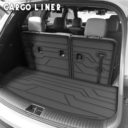 KARPAL Floor Mats for 2020-2025 Kia Telluride 7&8 Seats, TPE All Weather Custom Fit Floor Liners Car Mats Kia Telluride Accessories, 1st & 2nd & 3rd Row & Trunk Mat Full Set in Saudi Arabia