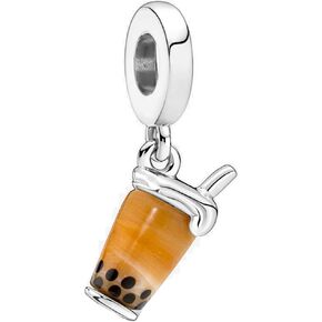Murano Glass Bubble Tea Dangle Charm Fit Women Bracelet Necklaces Fashion Gifts 925 Sterling Silver DIY Jewelry in Kuwait