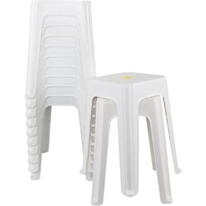 12-Pack Portable Stackable Plastic Stool, 18.7 Inch Plastic Stack Nesting Stools, White in Kuwait