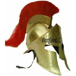 خوذة سبارتان 300 من العصور الوسطى، لمسة نهائية من النحاس مع عمود أحمر، إكسسوار زي المحارب اليوناني، 300 فيلم الملك ليونيداس in Kuwait