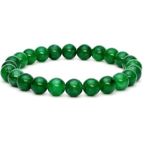 سوار اليشم الأخضر للنساء والرجال - سوار الثروة المحظوظ من حجر اليشم الأصلي - كريستال شفاء من أجل الوفرة والتناغم والحظ الجيد - هدية مجوهرات روحية قابلة للتعديل لأعياد الميلاد in Kuwait