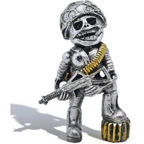 Gun-wielding Robot Soldier Figurine Statue - Resin Sculpture Home Decor - Military War Model for Desktop, Gaming Room, Halloween - Unique Gift for Men & Collectors (D) in Saudi Arabia