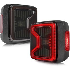 UNI-SHINE Pack 2 Smoked LED Tail Lights Compatible with Jeep JL Wrangler 2018-2026 Full LED with Running, Brake, Reverse, and Turn Signal Lights Available in Flush Mount Design and Clear Lens in Kuwait
