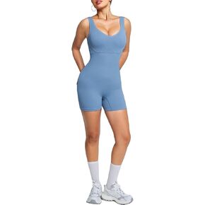 بدلة تمرين قطعة واحدة من BRXL للنساء حمالة صدر مدمجة، ثوب رياضي برقبة على شكل حرف U، بدلة قصيرة مضغوطة بدون خياطة، صالة الألعاب الرياضية in Kuwait