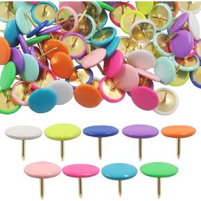 400 Pack Decorative Thumb Tacks, Plastic Roundness Head Push Pins Black Thumb Tacks, 3/8 Inch Roundness Thumbtack for Wall Map Cork Board(Red, Yellow, Blue, Green) in Kuwait