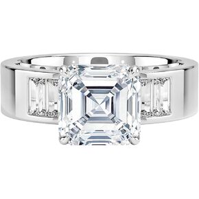 2 CT Moissanite Engagement Ring for Women, Baguette Channel Setting, Handmade Custom Ring in E-F colorless, VVS1-VVS2 clarity 925 Sterling Silver or 10K 14K 18K Gold, Wedding Promise Christmas Gift for Her in Saudi Arabia