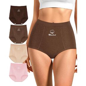 ملابس داخلية نسائية من MEIYATING مصنوعة من القطن مكونة من 4 قطع سراويل داخلية نسائية عالية الخصر مريحة وتغطية كاملة in Kuwait