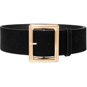 Wide Chunky Belts for Women Fashion Suede Belt for Dresses Skirt with Gold Buckle in Kuwait