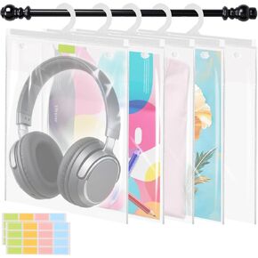 30 PCS Hanging Storage Bags with Hanger 11.8 x 15.7 inch Headphone Organizer Bags Scrapbook Paper Organizer Large Hook Waterproof & Dustproof Clear Plastic Bag Reusable for Classroom, and Pharmacy Use in Kuwait