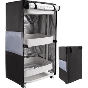 غطاء عربة المرافق، غطاء غبار واقٍ متعدد الوظائف للمطبخ في الهواء الطلق وعربات المكتب المتدحرجة وعربة قابلة للطي مع جيوب تخزين حميمة، هدايا للرجال والنساء 17 بوصة طول × 13 بوصة عرض × 31 بوصة ارتفاع in Kuwait