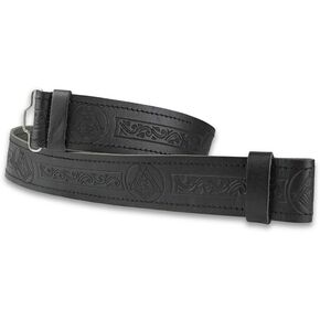Men's Kilt Belt – 100% Leather with Embossed Celtic Designs, Adjustable Velcro Liner, Scottish Highland Kilts Belt in Kuwait