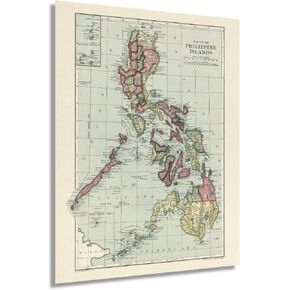 HISTORIX Vintage 1906 Philippines Map - 18x24 Inch Wall Art - Historic Territory Map in Full Color on Matte Paper in Kuwait
