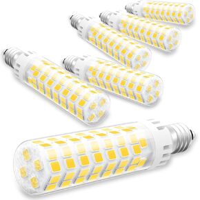 E12 LED Bulb Dimmable, 100 Watt Candelabra Bulb Equivalent C7, 6000K Daylight White, 10W 1000 Lumen T6 E12 Light Bulbs for Chandeliers, Ceiling Fan, Pendant Lighting, Salt Lamp, 6 Pack in Kuwait