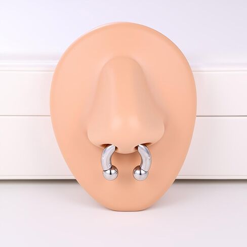 3Pcs Push in Septum Ring C Shape Pincher Tapers Septum Rings Horseshoe Septum Hoops for Women Men Heavy Gauges Nose Cartilage Hoop 16G Silver Black Gold in Saudi Arabia